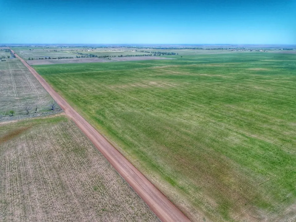 Overview of 350 acre farm in Wilbarger County, Texas